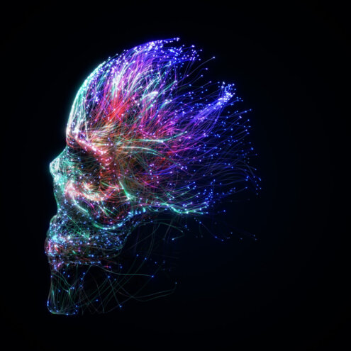 Skull Colourful Trails